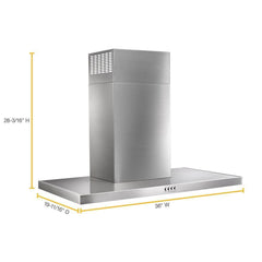 Whirlpool 36 in. Steel Wall Mount Flat Range Hood - Stainless Steel