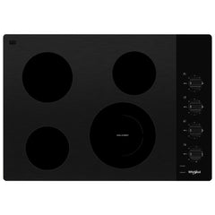 Whirlpool 30-inch Electric Ceramic Glass Cooktop with Dual Radiant Element - Black