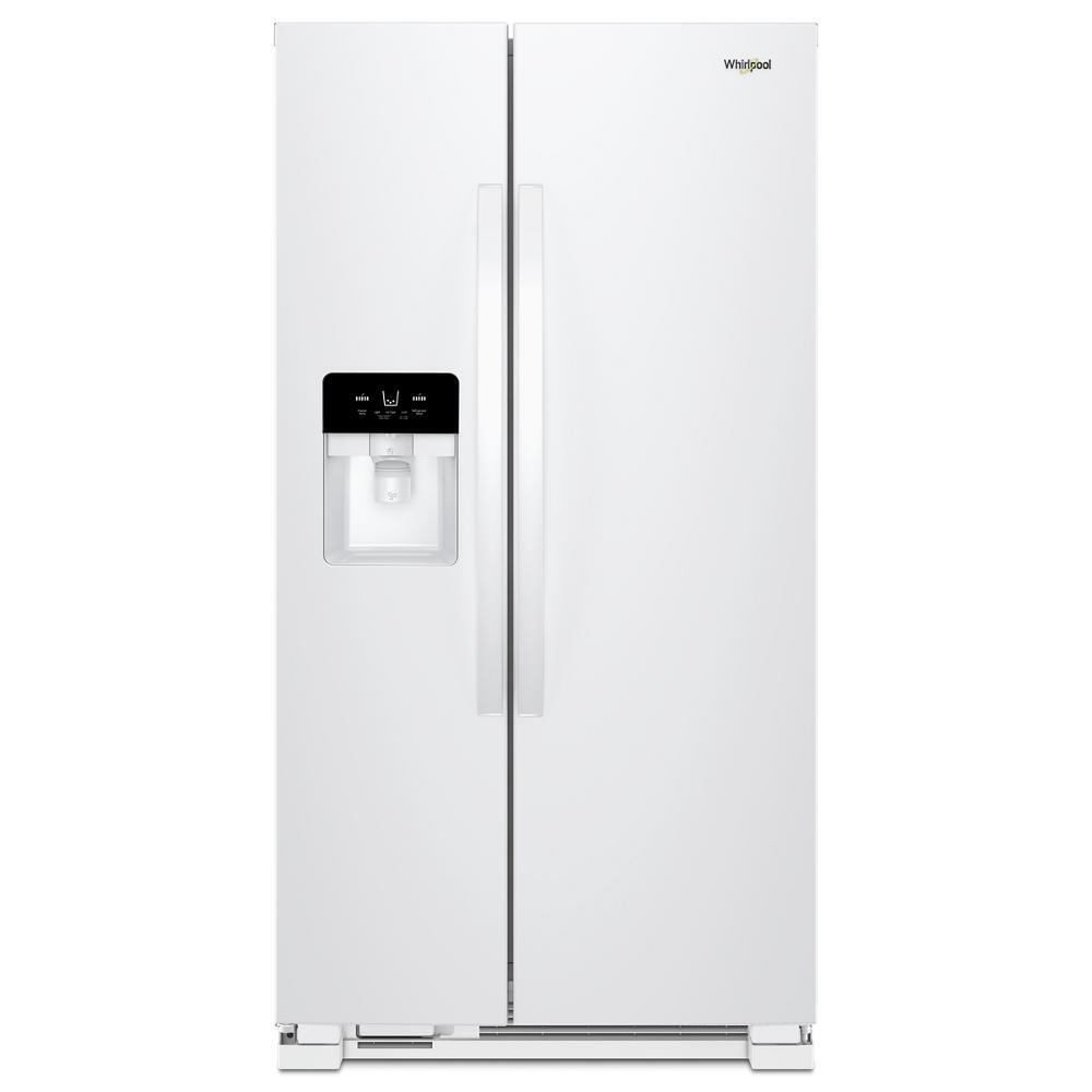 Whirlpool 24.6 Cu. Ft. Side-by-Side Refrigerator with Water and Ice Dispenser - White