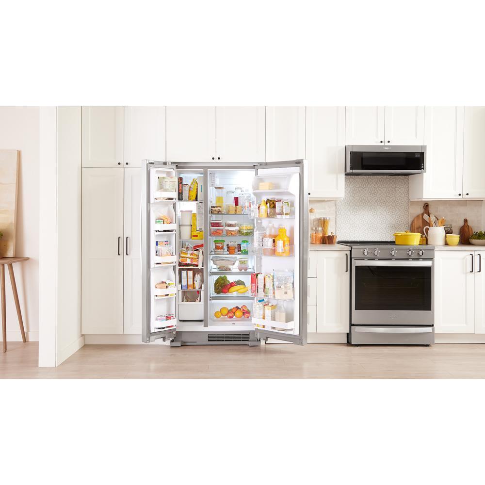 Whirlpool 33-inch Wide Side-by-Side Refrigerator - 22 cu. ft. - Stainless Steel