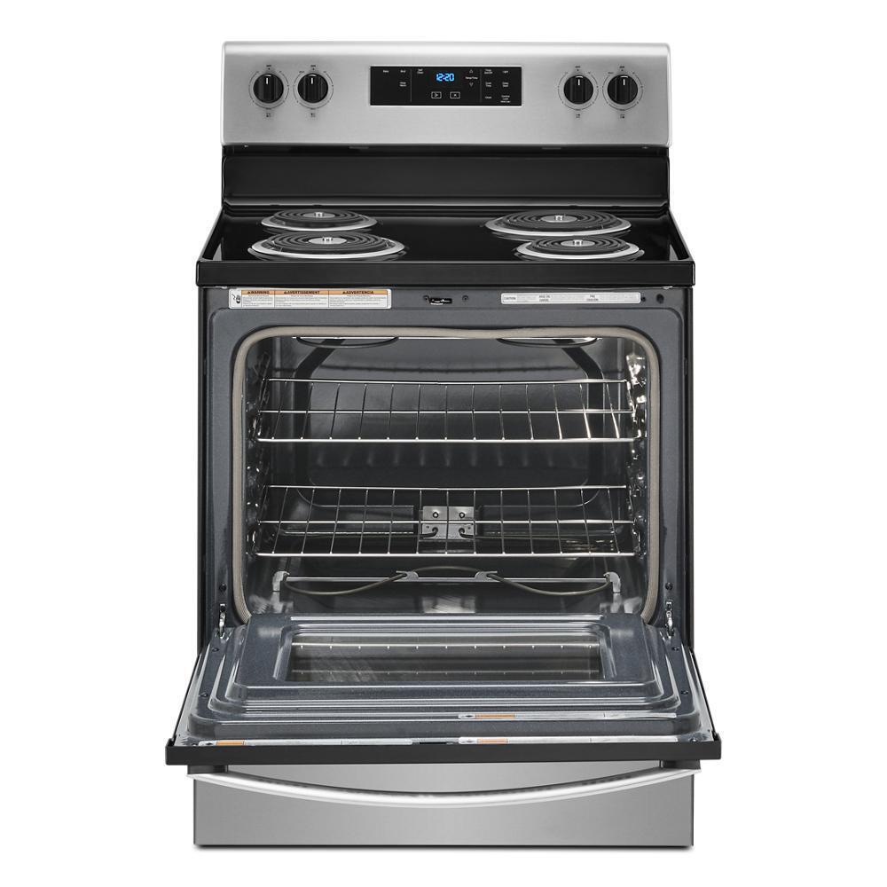 Whirlpool 4.8 Cu. Ft. Electric Range with Self-Cleaning Oven - Stainless Steel