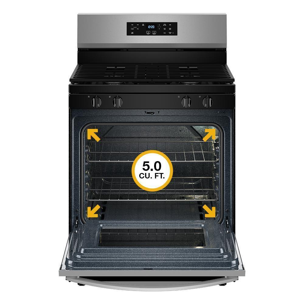 Whirlpool 5.0 Cu. Ft. Gas Range with Self-Cleaning Oven - Black