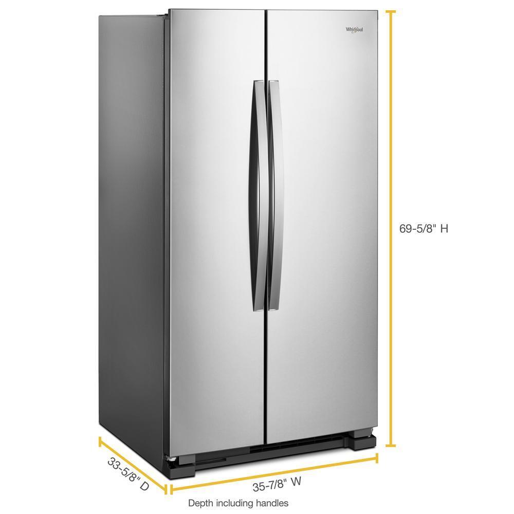 Whirlpool 36-inch Wide Side-by-Side Refrigerator - 25 cu. ft. - Stainless Steel