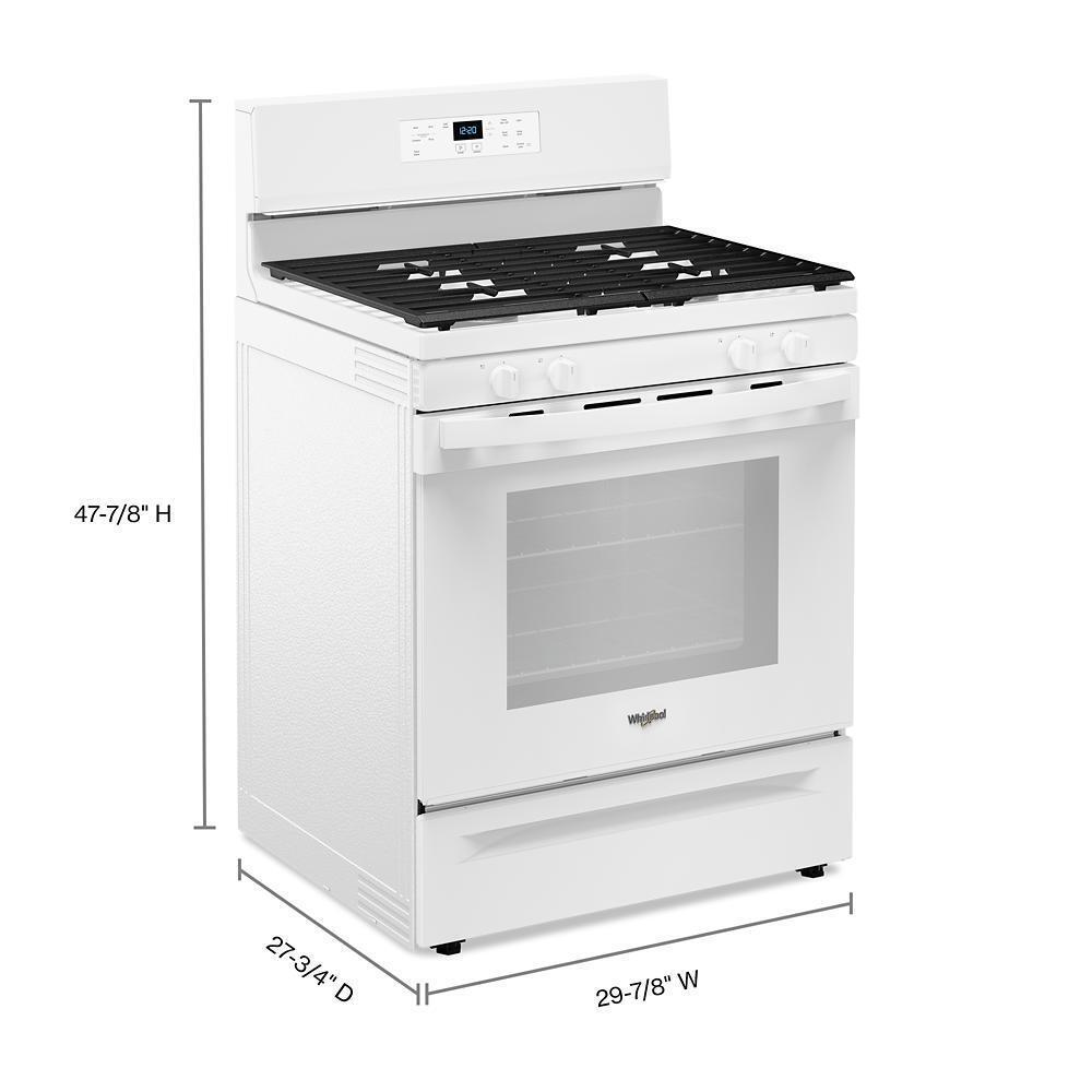 Whirlpool 5.0 Cu. Ft. Gas Range with Self-Cleaning Oven - White