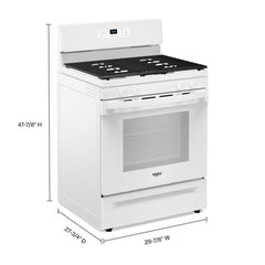 Whirlpool 5.0 Cu. Ft. Gas Range with Self-Cleaning Oven - White