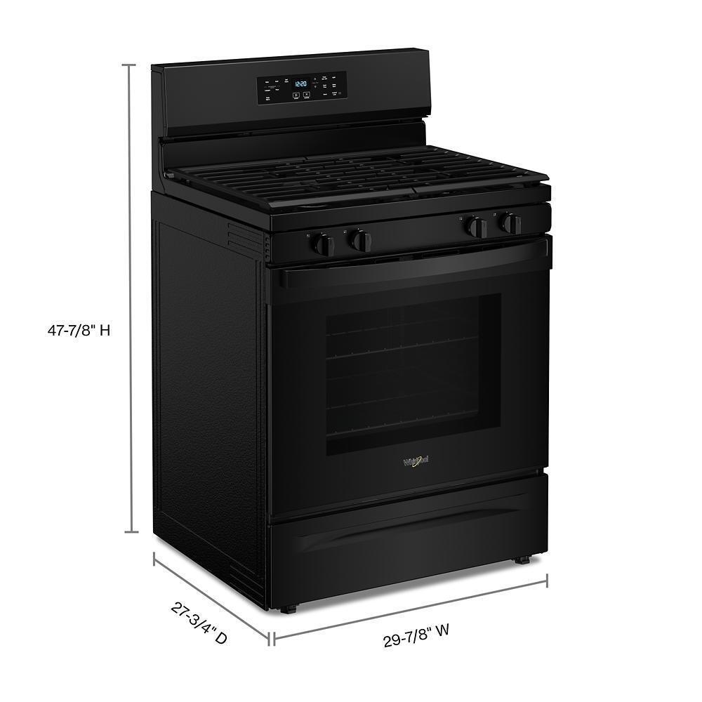 Whirlpool 5.0 Cu. Ft. Gas Range with Self-Cleaning Oven - Black