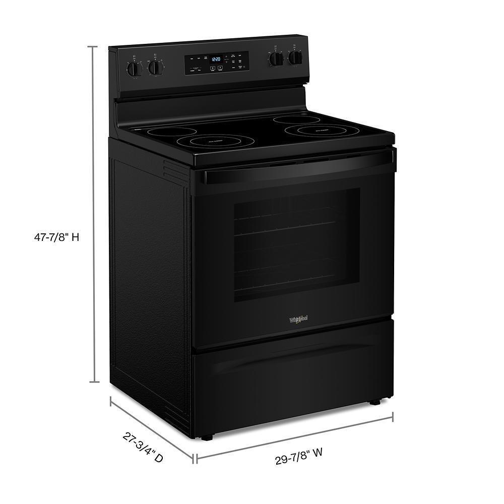 Whirlpool 30-inch Electric Range with No Preheat Mode - Black