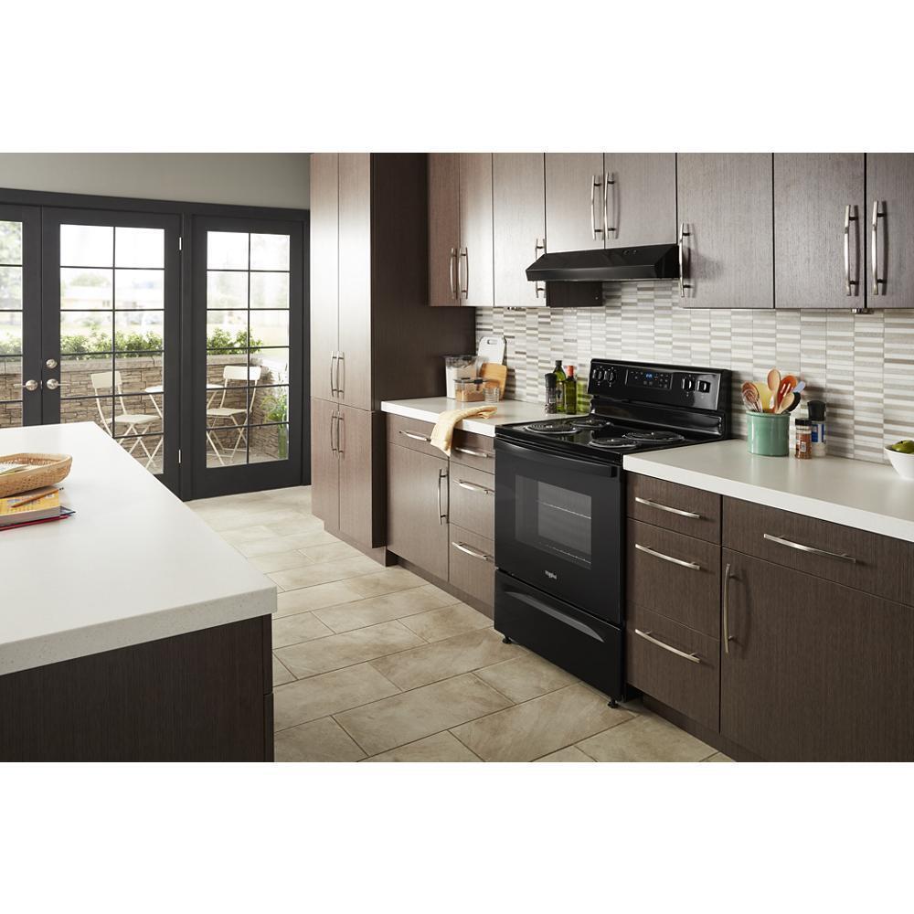 Whirlpool 4.8 Cu. Ft. Electric Range with Self-Cleaning Oven - Black