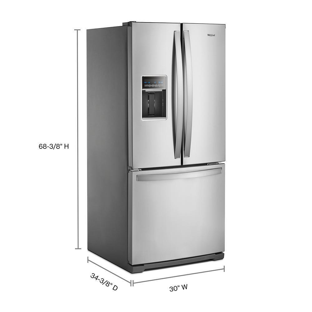 Whirlpool 20 Cu. Ft. Built-In French Door Refrigerator with Water Dispenser - Stainless Steel