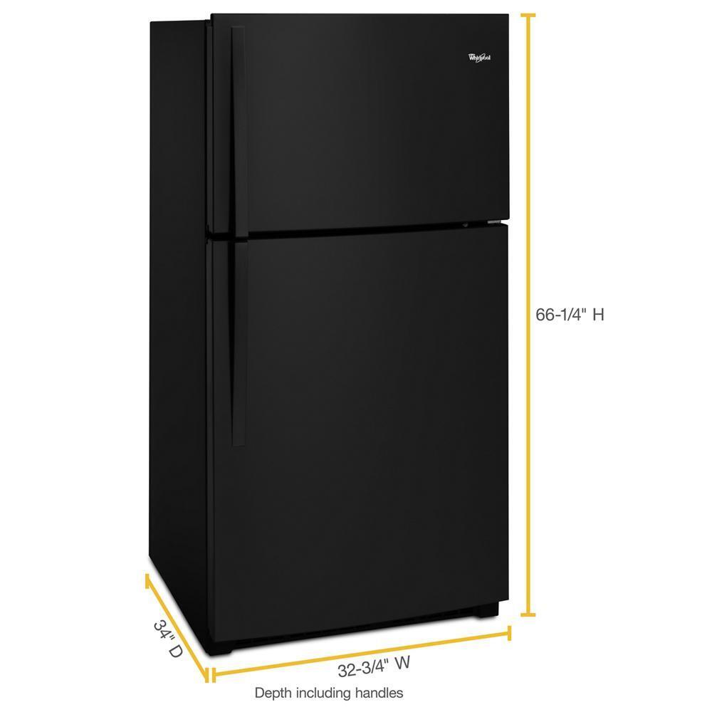 Whirlpool 33-inch Wide Top Freezer Refrigerator - 21 cu. ft. -Black