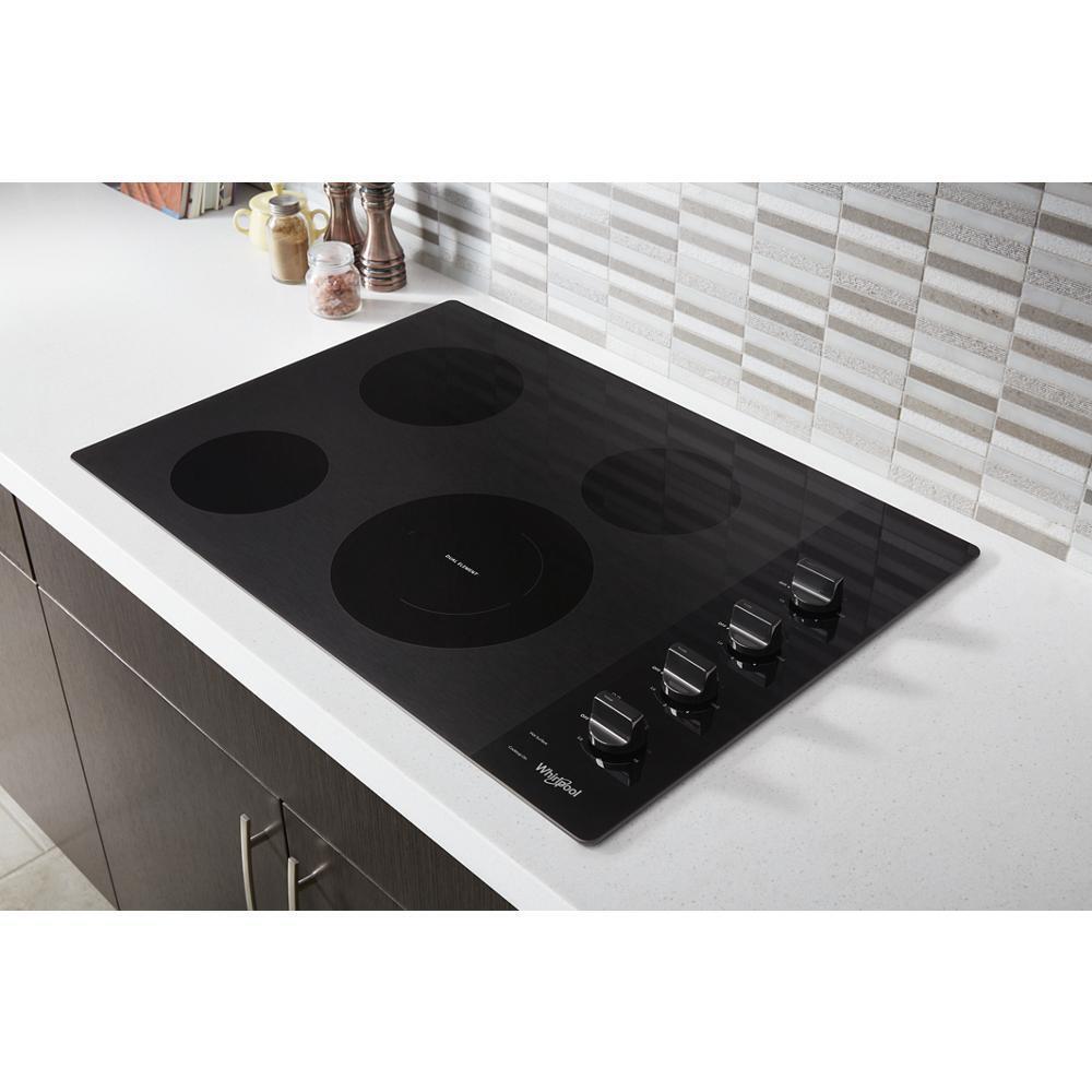 Whirlpool 30-inch Electric Ceramic Glass Cooktop with Dual Radiant Element - Black