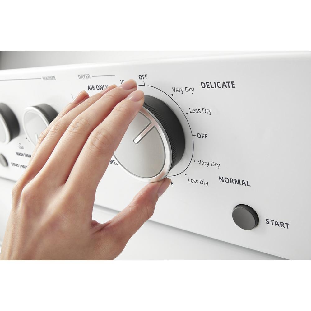 Whirlpool 27" Gas Stacked Washer and Laundry Center with Dual Action Agitator and AutoDry Drying System - White