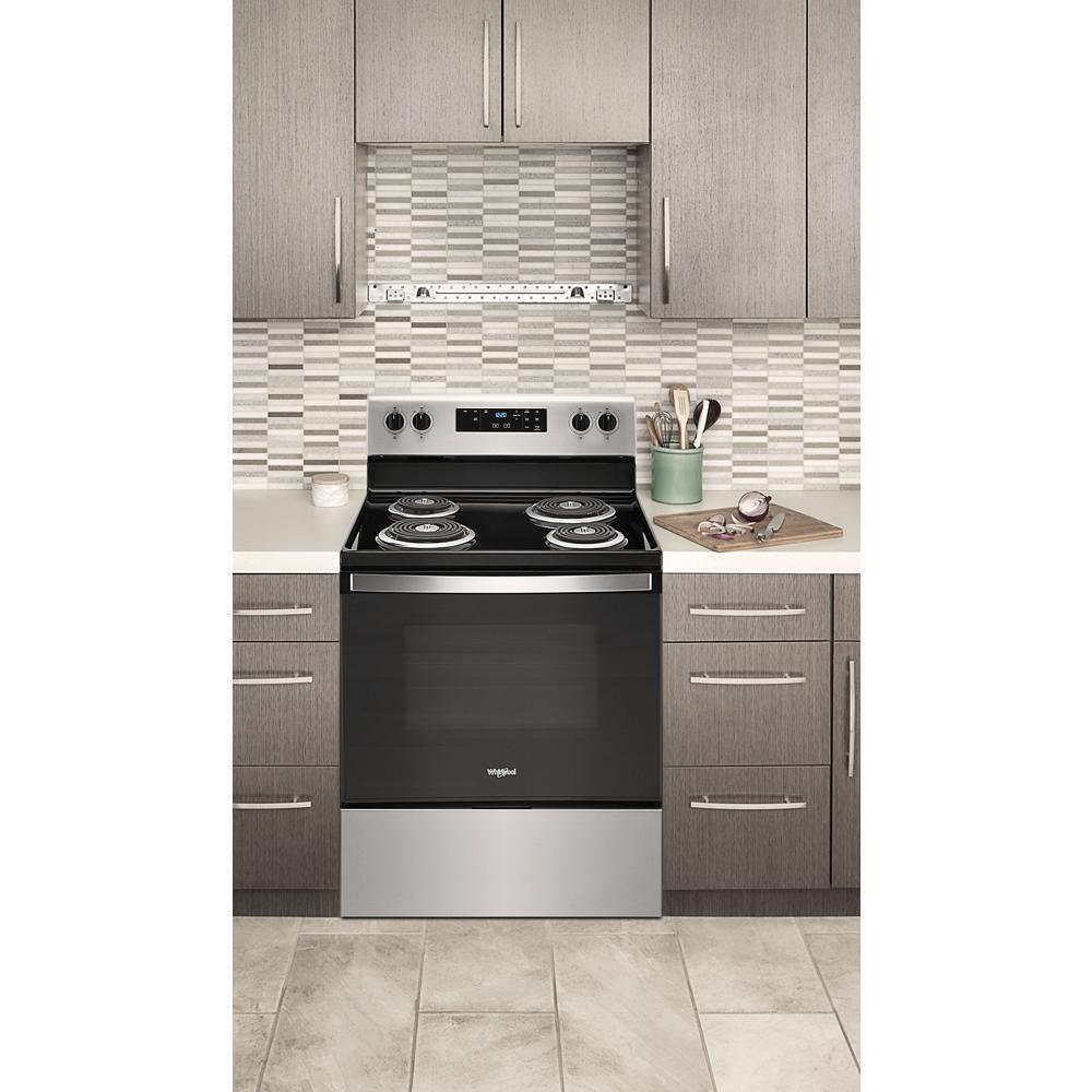 Whirlpool 4.8 Cu. Ft. Electric Range with Self-Cleaning Oven - Stainless Steel