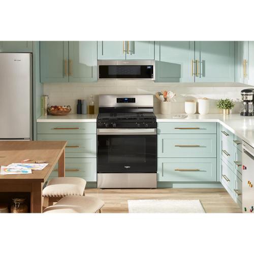 Whirlpool 30-inch Self Clean Gas Range with No Preheat Mode - Stainless Steel