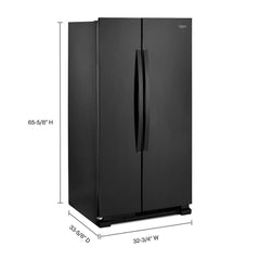 Whirlpool 33-inch Wide Side-by-Side Refrigerator - 22 cu. ft. - Black