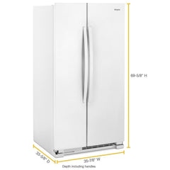 Whirlpool 25.1 Cu. Ft. Side-by-Side Refrigerator - White