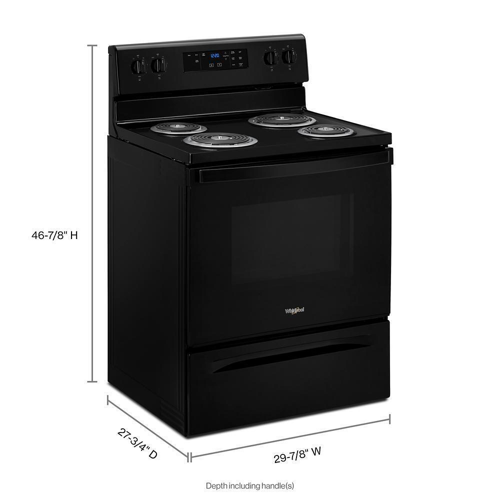 Whirlpool 4.8 Cu. Ft. Electric Range with Self-Cleaning Oven - Black