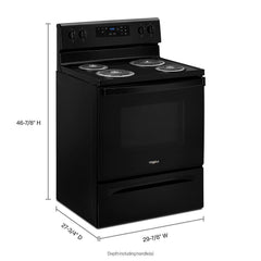 Whirlpool 4.8 Cu. Ft. Electric Range with Self-Cleaning Oven - Black