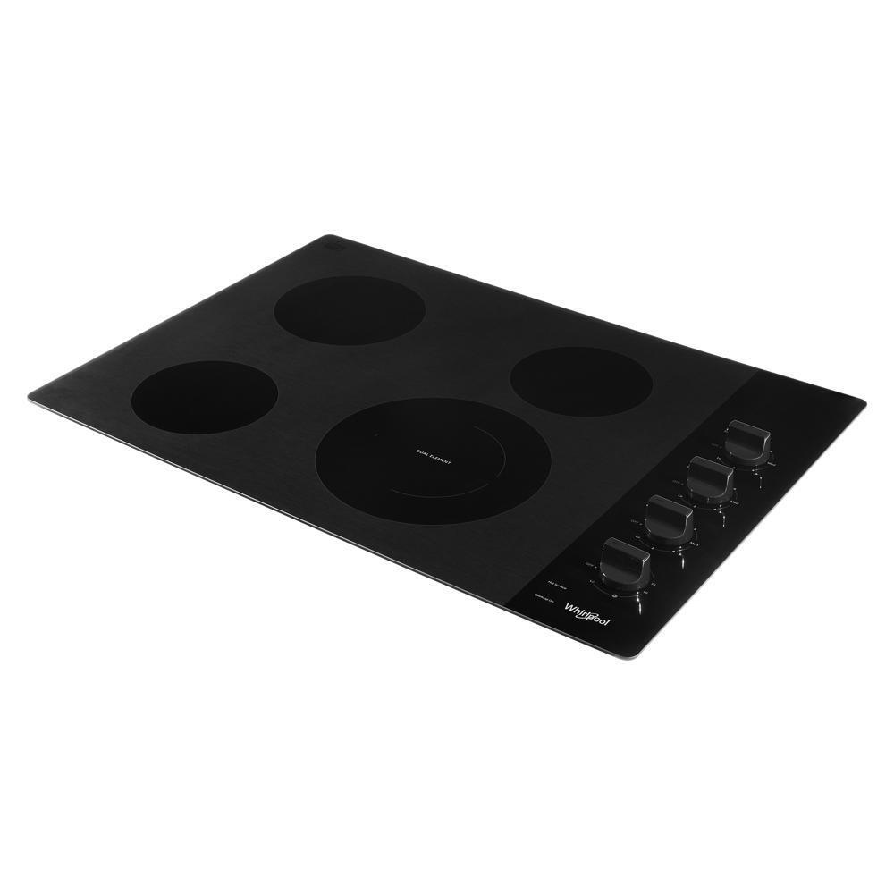 Whirlpool 30-inch Electric Ceramic Glass Cooktop with Dual Radiant Element - Black