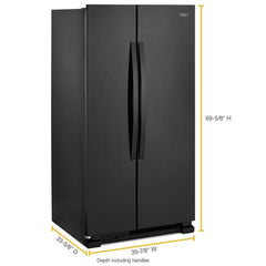 Whirlpool 25.1 Cu. Ft. Side-by-Side Refrigerator - Black