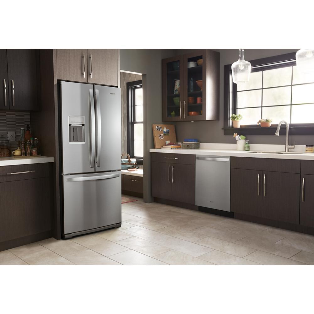 Whirlpool 20 Cu. Ft. Built-In French Door Refrigerator with Water Dispenser - Stainless Steel