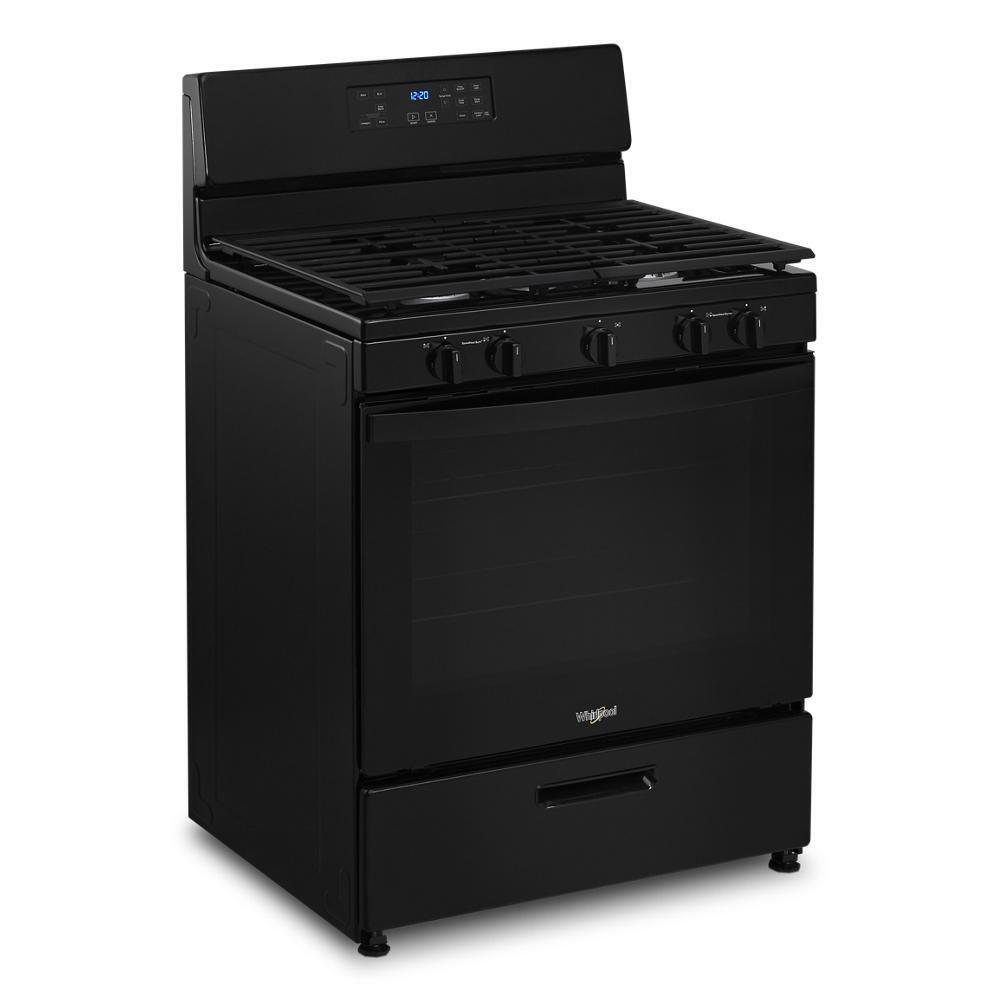 Whirlpool 5.1 Cu. Ft. Freestanding Gas Range with Edge to Edge Cooktop - Black