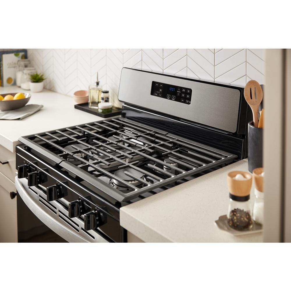 Whirlpool 5.1 Cu. Ft. Freestanding Gas Range with Edge to Edge Cooktop - Stainless Steel