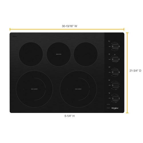 Whirlpool 30 in. Radiant Electric Ceramic Glass Cooktop with 5 Elements - Black