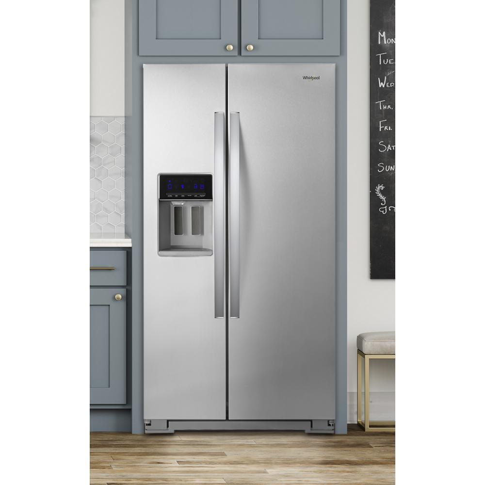 Whirlpool 21 Cu. Ft. Side By Side Refrigerator in Fingerprint Resistant Counter Depth - Stainless Steel