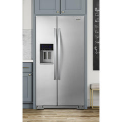 Whirlpool 21 Cu. Ft. Side By Side Refrigerator in Fingerprint Resistant Counter Depth - Stainless Steel