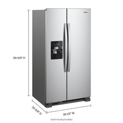 Whirlpool 24.6 Cu. Ft. Side-by-Side Refrigerator with Water and Ice Dispenser - Stainless Steel