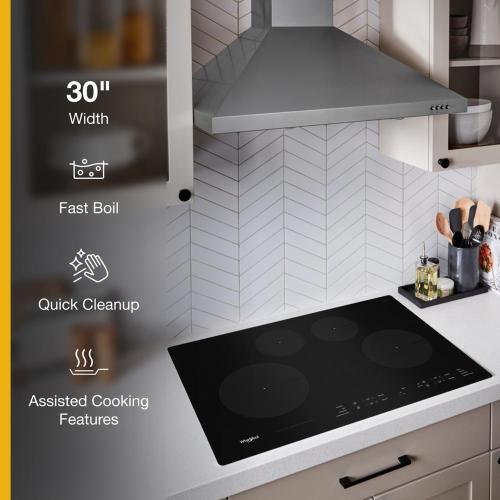 Whirlpool 30 in. Smooth Surface Induction Cooktop with 4 Elements - Black