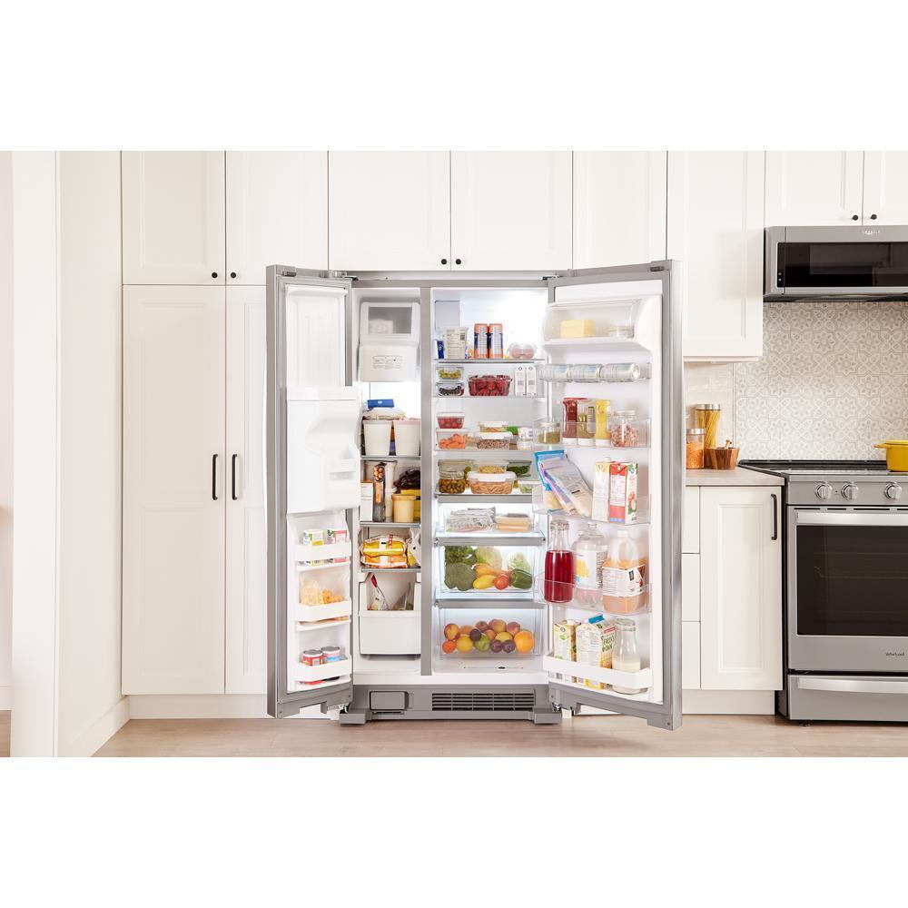 Whirlpool 33-inch Wide Side-by-Side Refrigerator - 22 cu. ft. - Stainless Steel