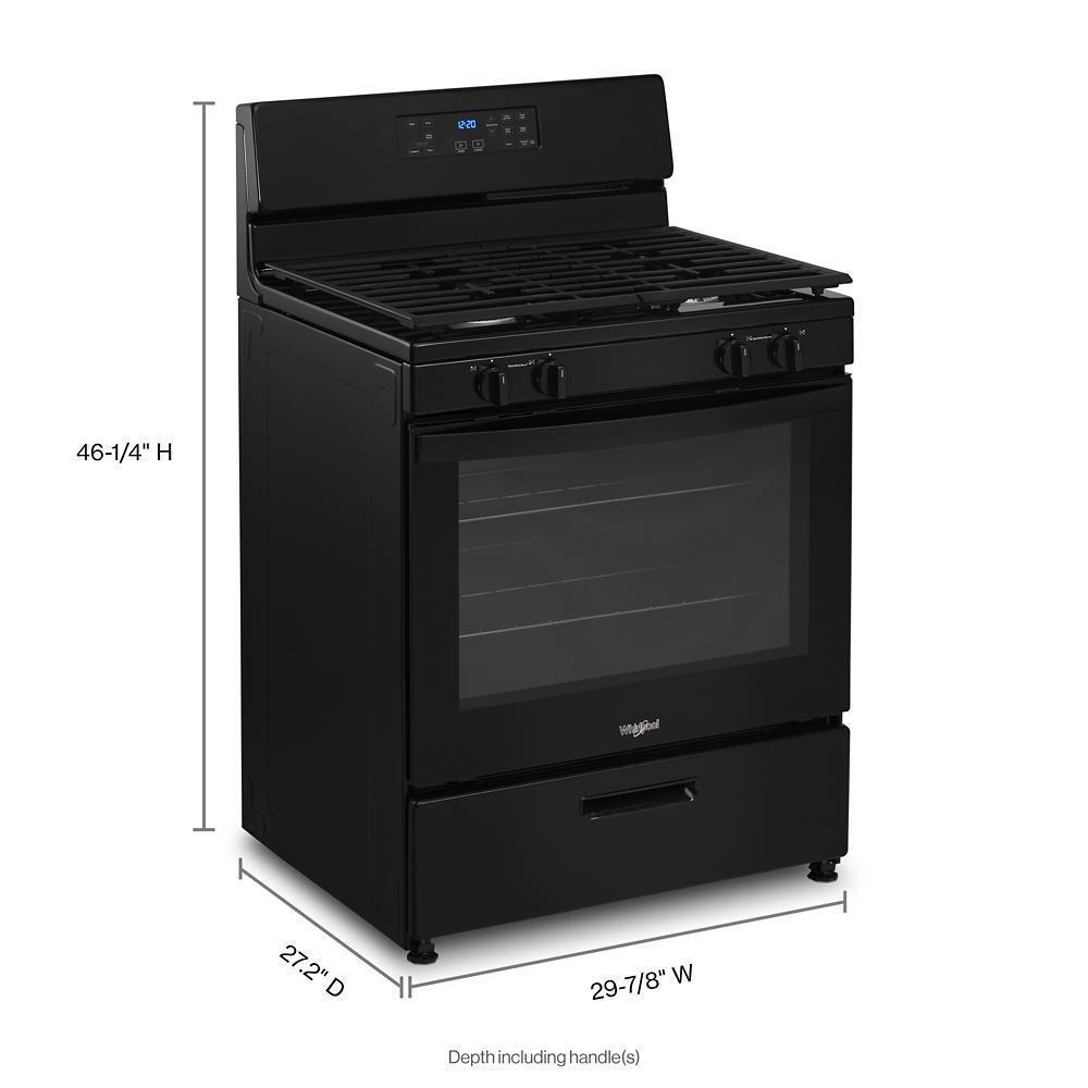 Whirlpool 5.1 Cu. Ft. Freestanding Gas Range with Broiler Drawer - Black