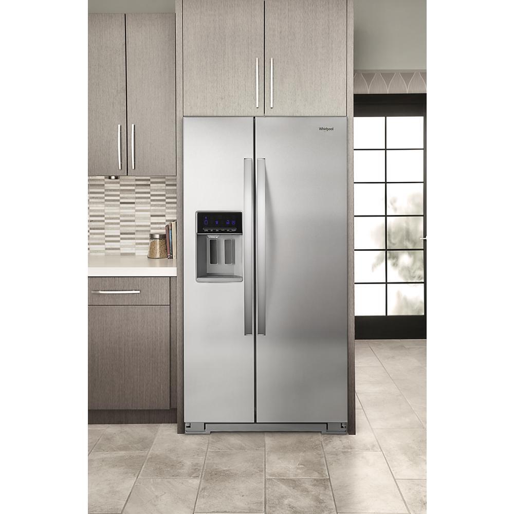 Whirlpool 21 Cu. Ft. Side By Side Refrigerator in Fingerprint Resistant Counter Depth - Stainless Steel