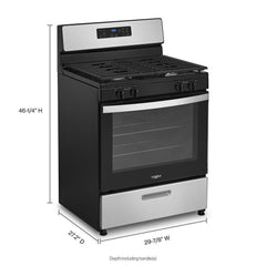 Whirlpool 5.1 Cu. Ft. Freestanding Gas Range with Broiler Drawer - Stainless Steel