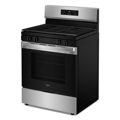 Whirlpool 30-inch Self Clean Gas Range with No Preheat Mode - Stainless Steel