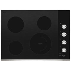 Whirlpool 30-inch Electric Ceramic Glass Cooktop with Dual Radiant Element - Stainless Steel