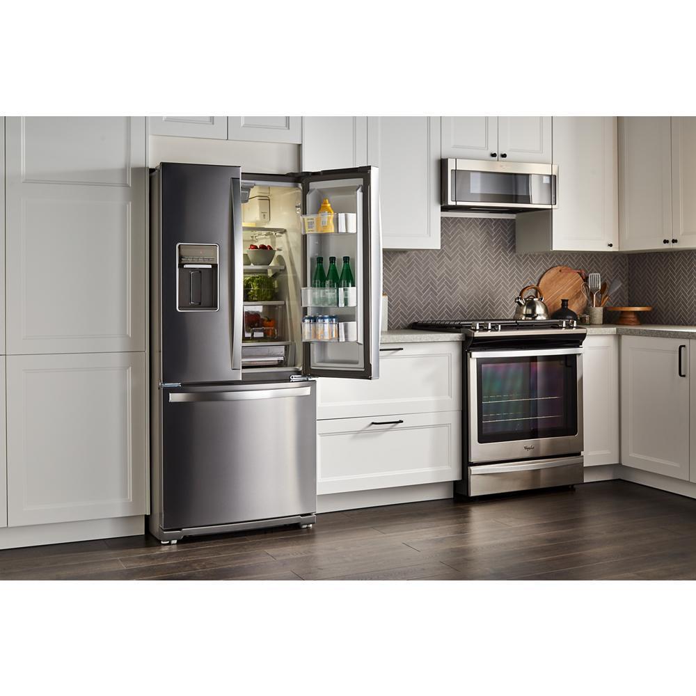 Whirlpool 20 Cu. Ft. Built-In French Door Refrigerator with Water Dispenser - Stainless Steel