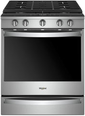 Whirlpool 4-Piece Kitchen Appliance Package – French Door Refrigerator, Slide-In Gas Smart Range, Fully Integrated Dishwasher & Over-the-Range Microwave Oven in Fingerprint-Resistant Stainless Steel
