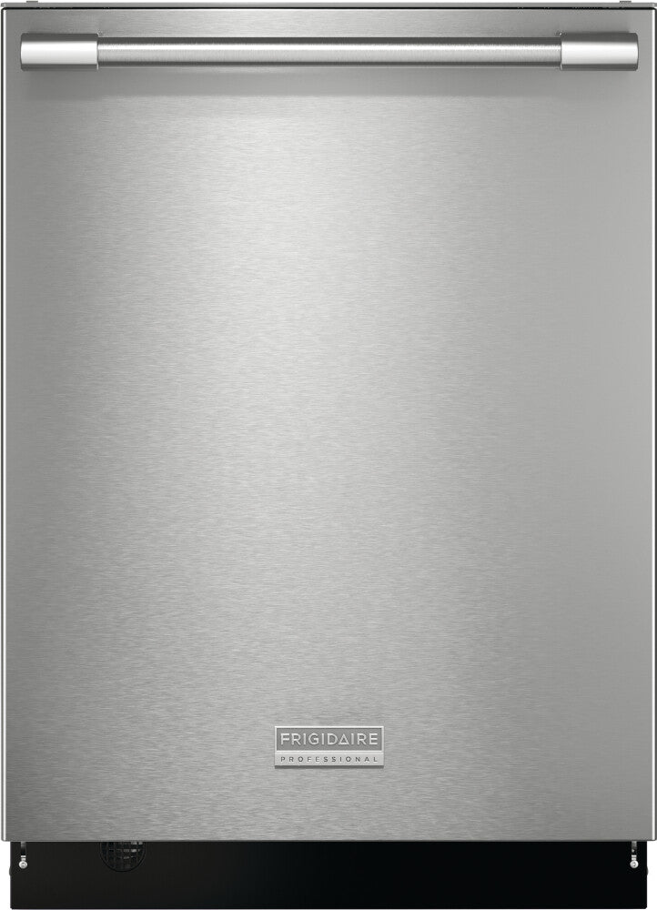 Frigidaire Professional 6-Piece Kitchen Appliance Package – Counter-Depth French Door Refrigerator, Slide-In Electric Range,  Fully Integrated Dishwasher, Under-Cabinet Range Hood,Beverage Center &  Wine Cooler in Stainless Steel