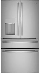 4 Piece Kitchen Appliances Package with French Door Refrigerator, Electric Range, Dishwasher and Over the Range Microwave in Stainless Steel