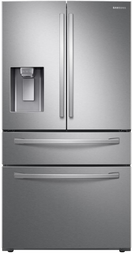Samsung 4-Piece Kitchen Appliance Package –  4 Door Smart Refrigerator,  Slide-In Gas Smart Range,  Fully Integrated Built-In Smart Dishwasher &  Smart Over-the-Range Microwave in Stainless Steel