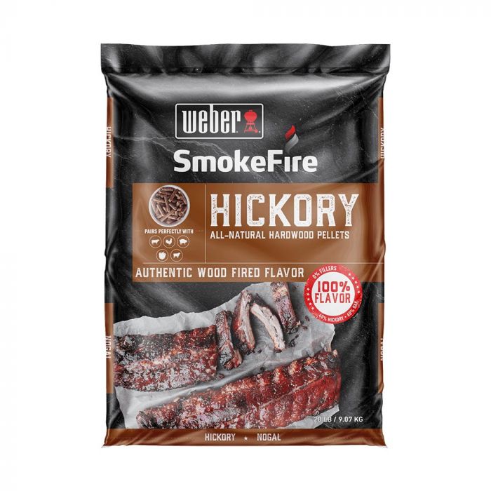 Weber All-Natural Hardwood Pellets, Hickory, 20lb 190002