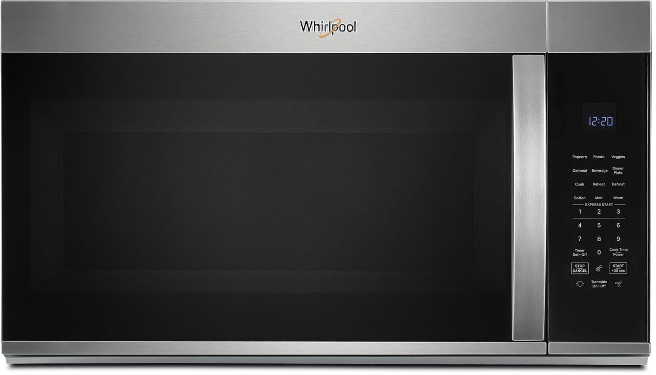 Whirlpool 4-Piece Kitchen Appliance Package – French Door Refrigerator, Slide-In Electric Range, Fully Integrated Dishwasher & Over-the-Range Microwave Oven in Stainless Steel