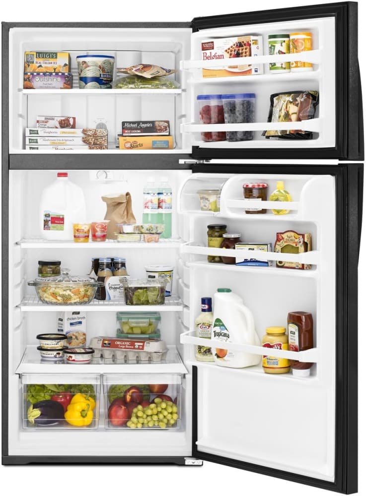 Whirlpool 28-inch Wide Top Freezer Refrigerator - 14 cu. ft. - Black